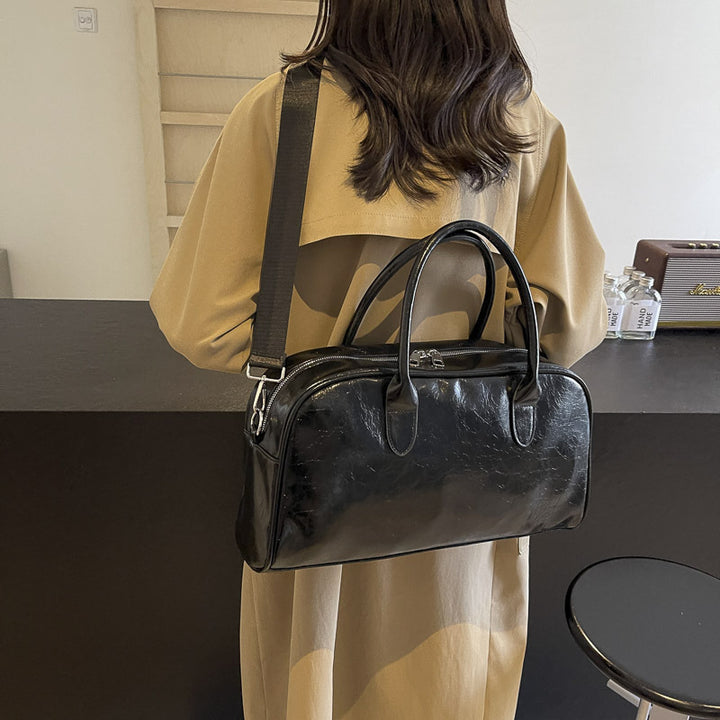 Elegante Leder Übernachtungs-Duffle Bag Karnz