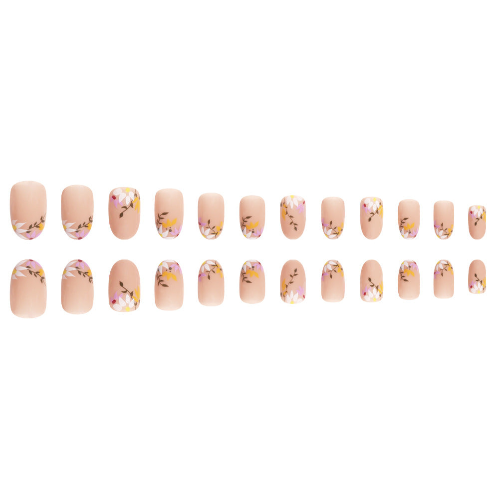 Floral Decorative Press-On Nail Set Karnz