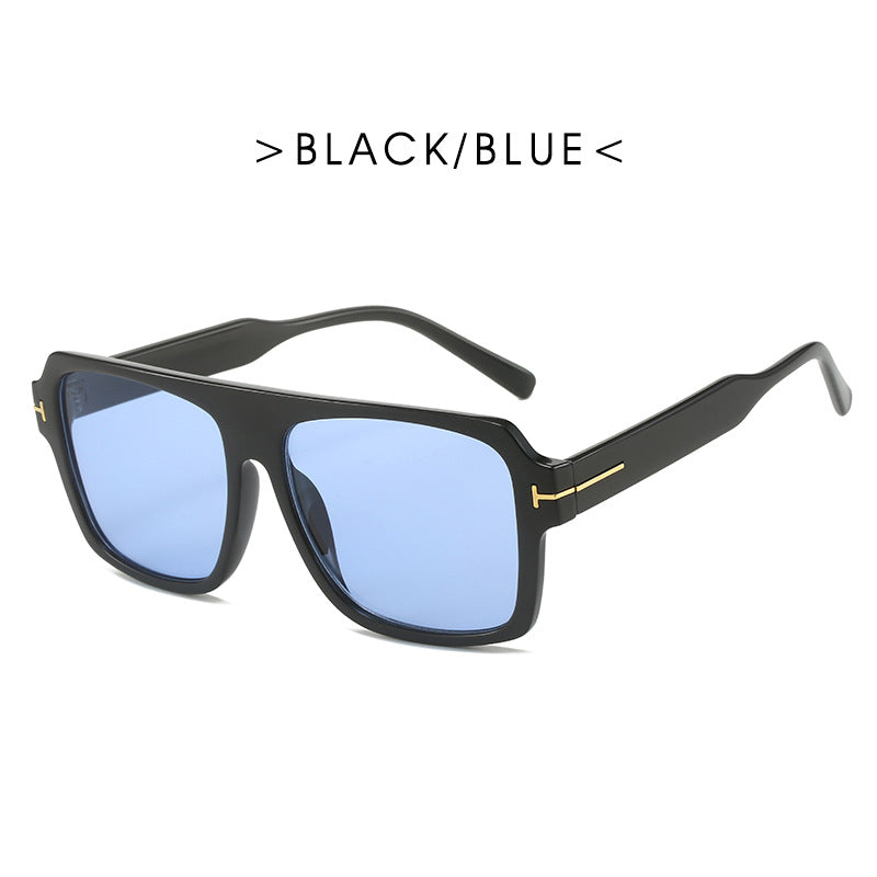 Damen quadratische Sonnenbrille mit modischem, transparentem Rahmen Karnz