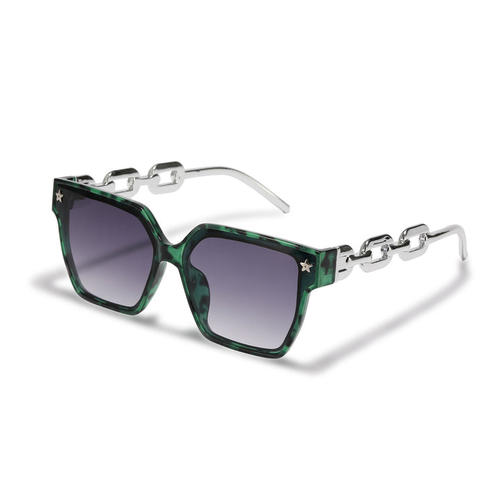 Damen stilvolle quadratische Sonnenbrille mit innovativer Metallrahmenkonstruktion Karnz