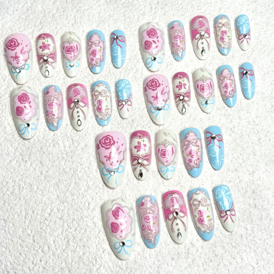 Elegante Floral Art Press-On Nail Set