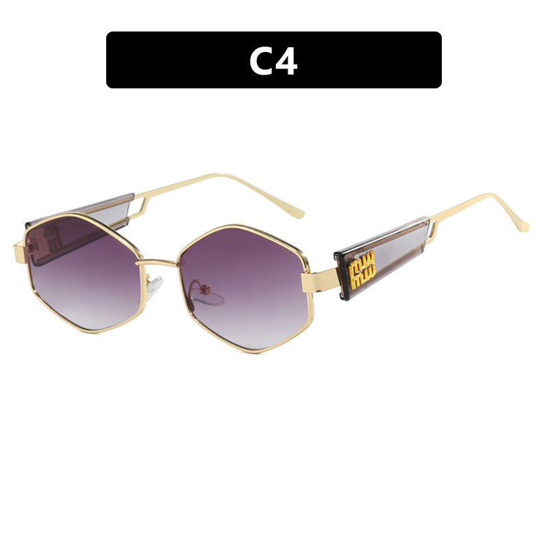 Damen geometrische Sonnenbrille mit modischem Design und UV-Schutz Karnz