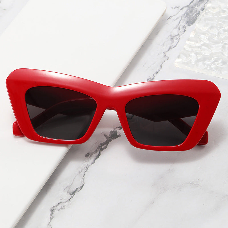 Damen modische Oversized-Sonnenbrille mit kantigem Rahmen Karnz