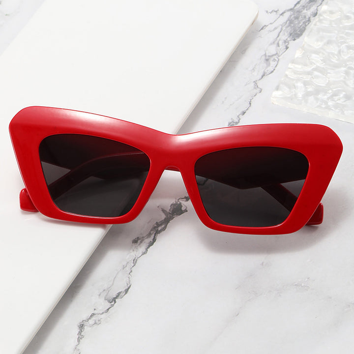 Damen modische Oversized-Sonnenbrille mit kantigem Rahmen Karnz