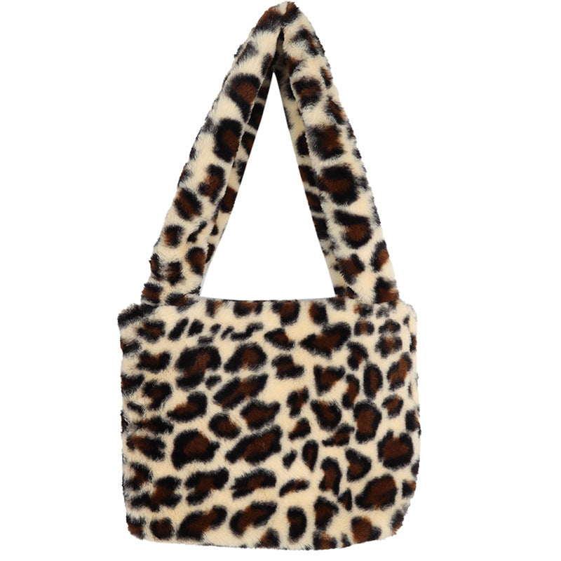 Luxuriöse Kunstfell Leopardenmuster Handtasche