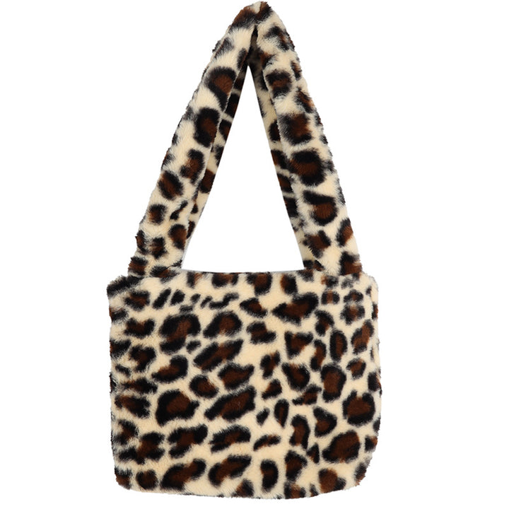 Luxuriöse Kunstfell Leopardenmuster Handtasche