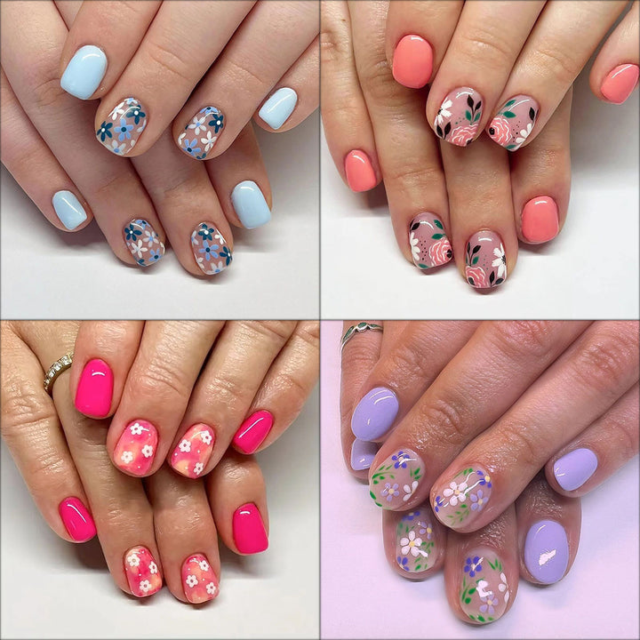 Blumen Dekorative Press-On Nagel Set