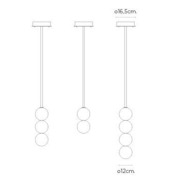Zeitgenössische Multi-Ball Pendelleuchte