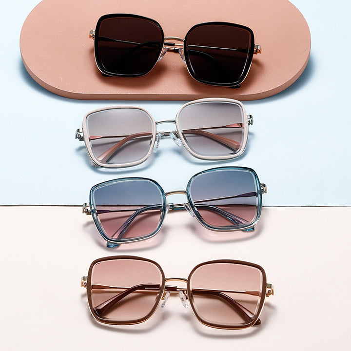 Damen Premium Sonnenbrille mit quadratischem Rahmen und verspiegelten Gläsern Karnz