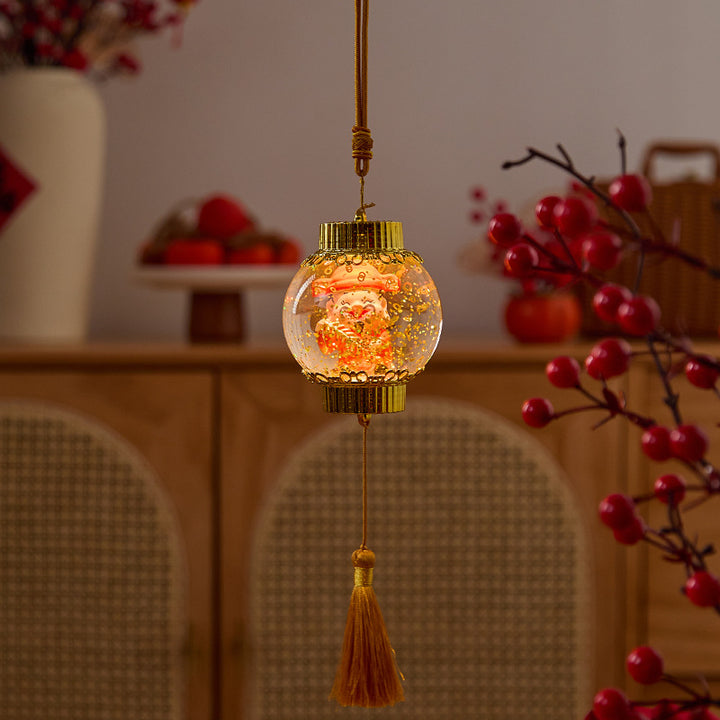 Nostalgische Weihnachtslaterne mit festlichem Weihnachtsmann Karnz