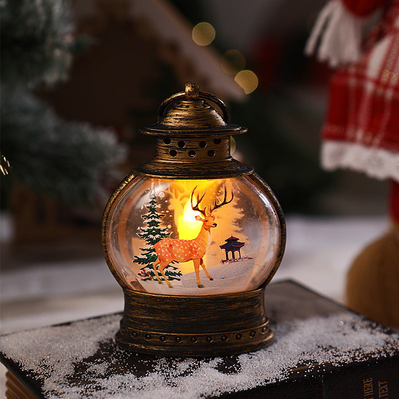 Dekorative Weihnachtslaterne mit festlichem Santa-Motiv Karnz