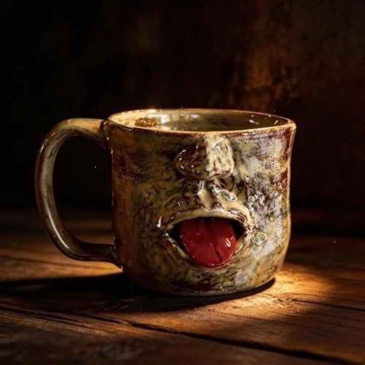 Lustige Kaffeetasse im Gesichtsdesign Karnz