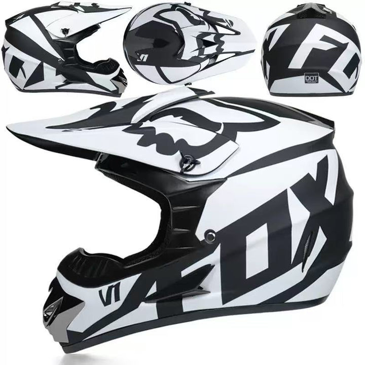 Vollgesicht-Motocross-Helm mit verlängertem Visier und verstärktem Kinnschutz Karnz