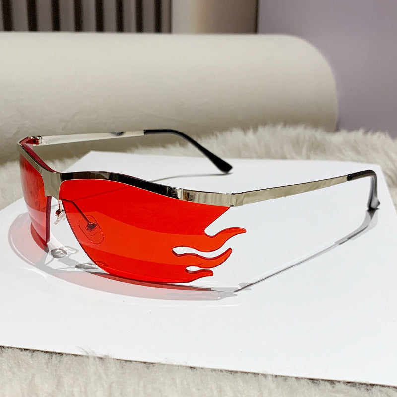 Damen futuristische Sonnenbrille mit elegantem transparente Rahmen Karnz