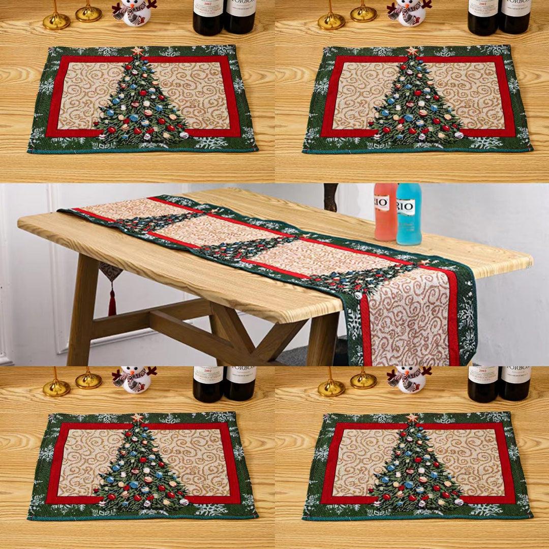 Festliche Tischdecke mit Weihnachtsbaum-Motiv Karnz