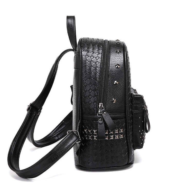 Nieten-Leder-Rucksack Karnz
