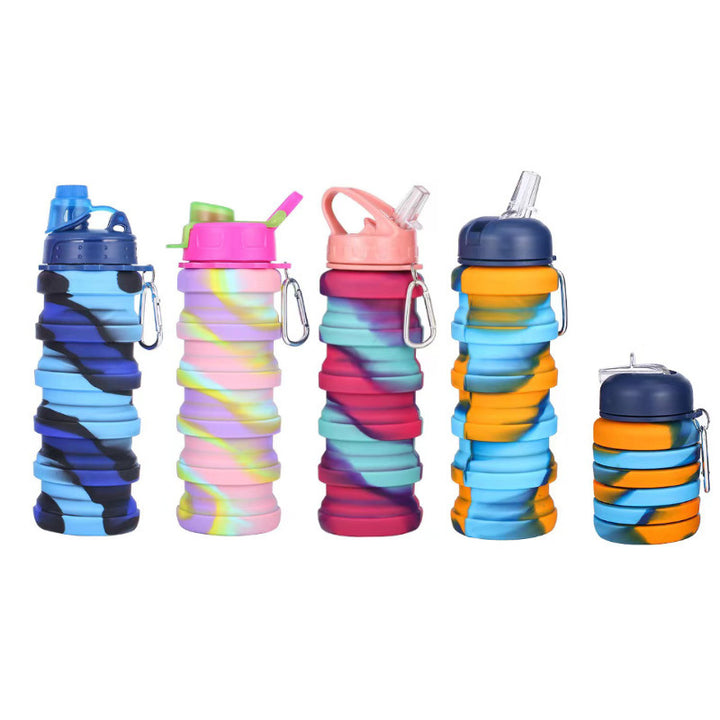 Unisex Faltbare Sporttrinkflasche mit Karabinerhaken Karnz