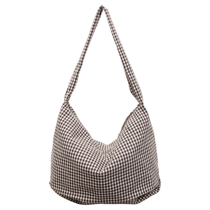 Gemütliche Gingham-Print Schultertasche