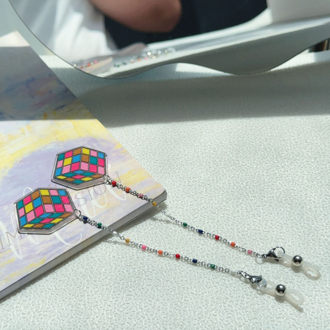 Bunte Rubik's Cube Ohrhänger Karnz