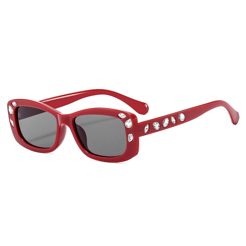 Damen modische Sonnenbrille mit Kristallverzierung Karnz