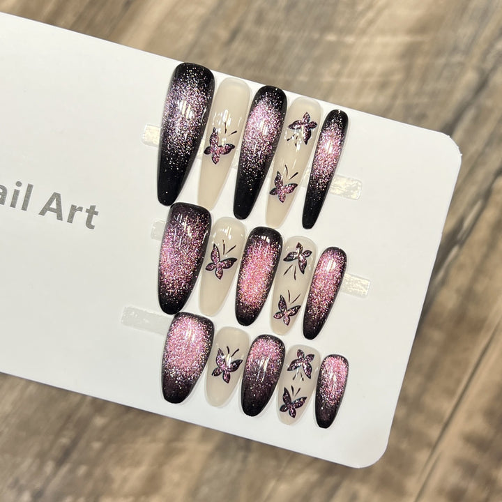 Künstlerisches Schmetterlings-verziertes Press-On Nail Art Set Karnz