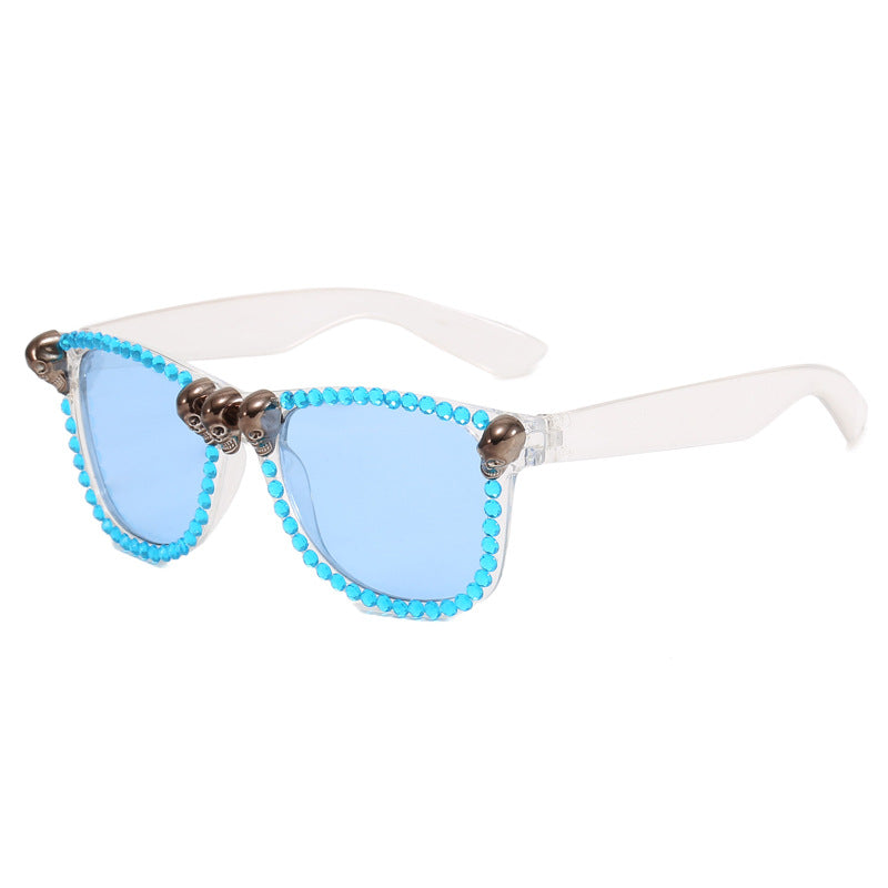 Damen extravagante Sonnenbrille mit Kristallverzierungen Karnz