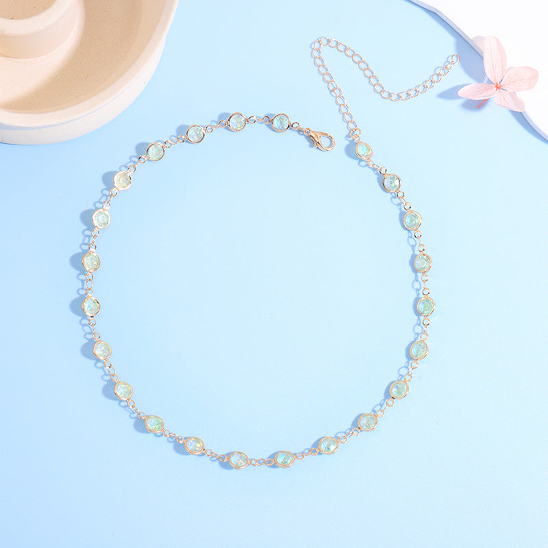 Funkelnde Kristall Choker Halskette Karnz
