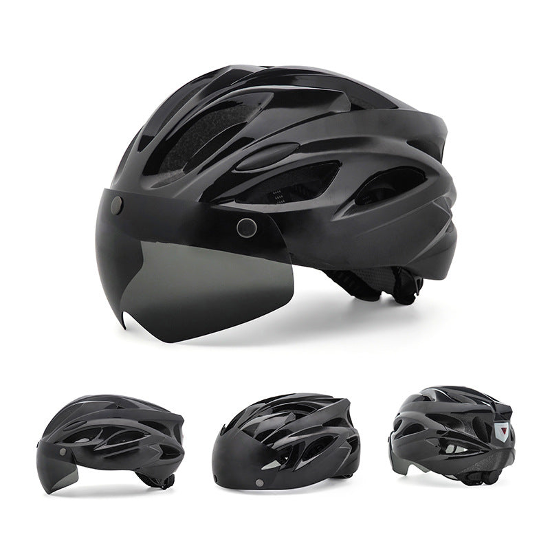 Aerodynamischer Fahrradhelm mit integriertem Visier Karnz