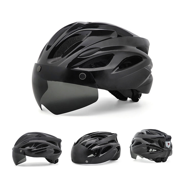 Aerodynamischer Fahrradhelm mit integriertem Visier Karnz