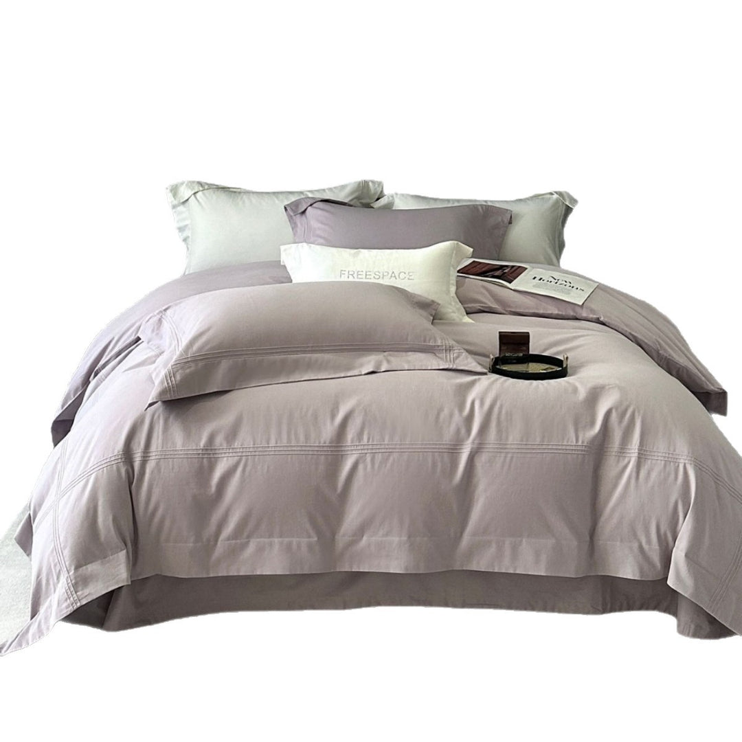 Leichtes Baumwollmisch-Percale Bettbezug-Set mit verstecktem Reißverschluss und maßgeschneiderten Eckenbändern