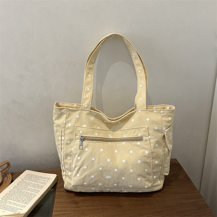Stilvolle gepunktete Canvas-Shopper Tasche