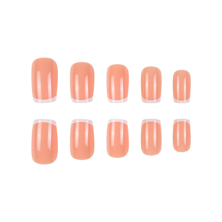 Glänzendes French Tip Press-On Nagelset Karnz