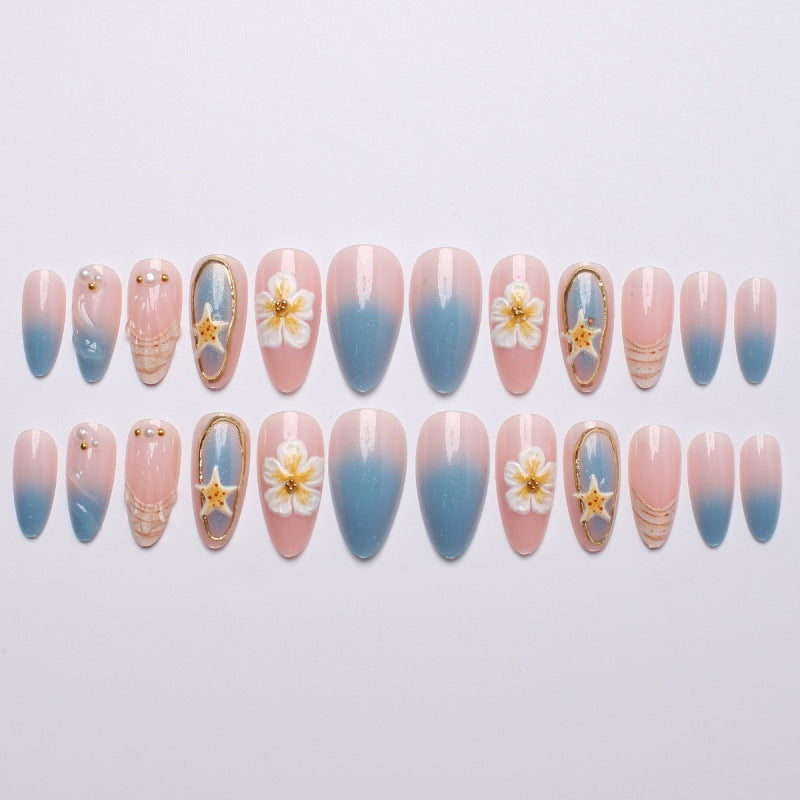 Blumenmeer-inspiriertes Nagelkunst-Set