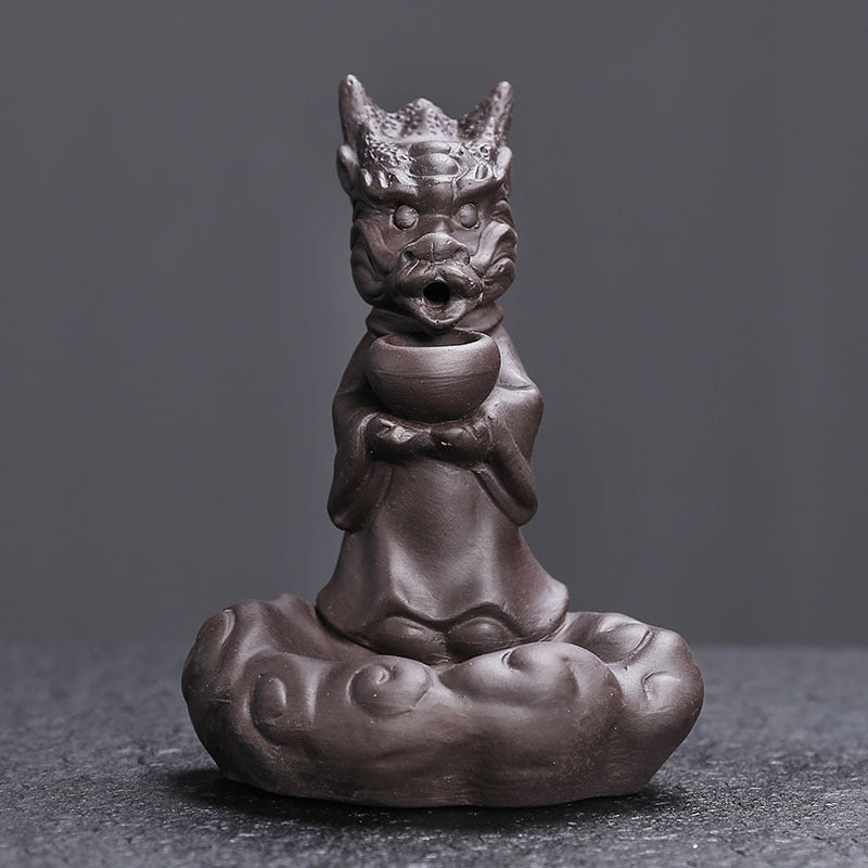 Künstlerische Drachenskulptur Räucherstäbchenhalter