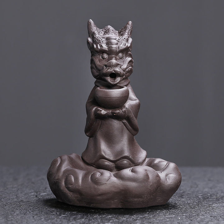 Künstlerische Drachenskulptur Räucherstäbchenhalter