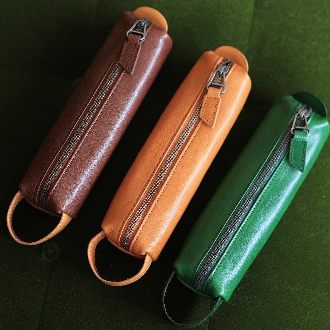 Stylische Reißverschluss Leder Bleistiftetui Karnz