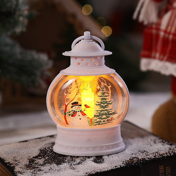 Dekorative Weihnachtslaterne mit festlichem Santa-Motiv Karnz