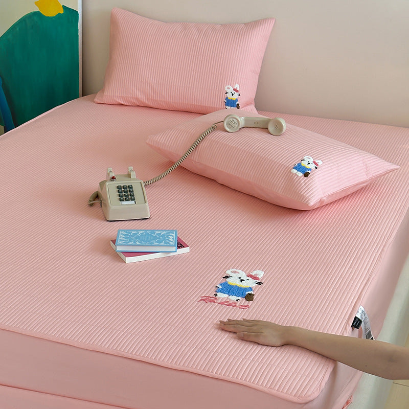 Gestepptes Fitted-Matratze-Topper mit gesticktem Panda-Motiv