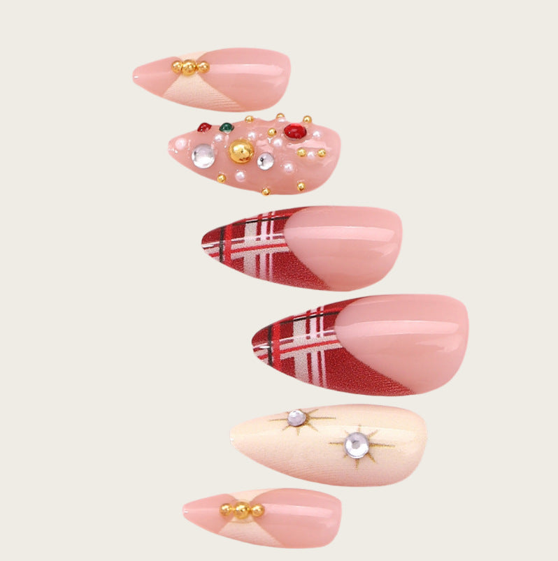 Künstlerisches Stiletto Press-On Nagel Set Karnz