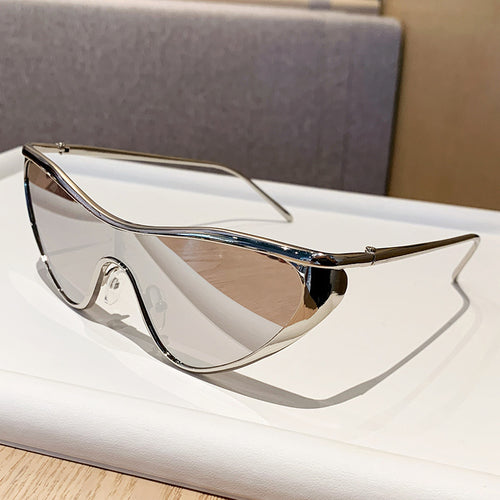 Damen futuristische Oversized-Sonnenbrille mit markantem Design Karnz