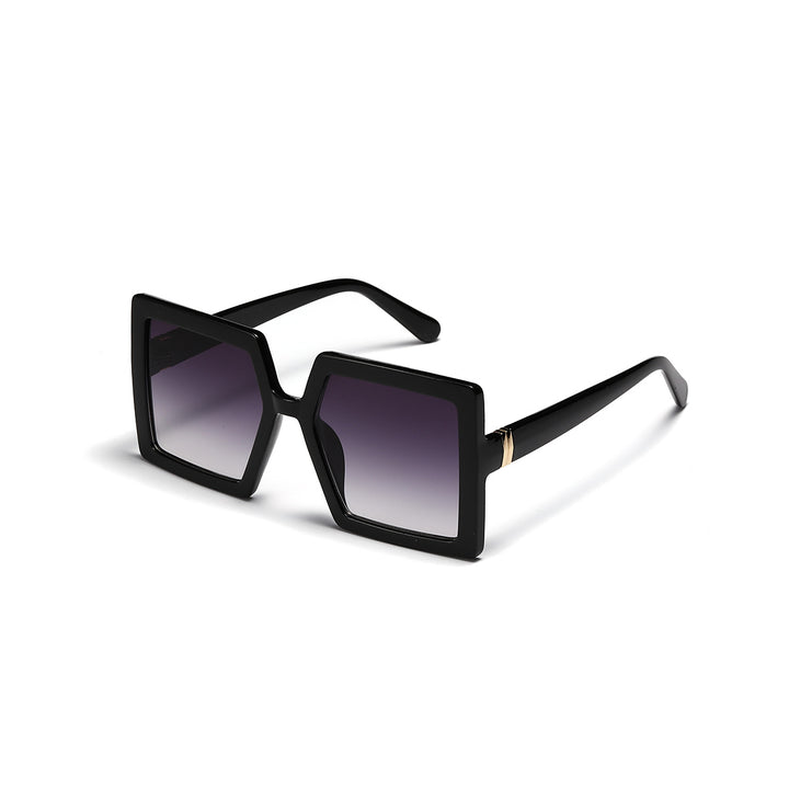 Damen geometrische Sonnenbrille mit modernem, breiten Rahmen Karnz