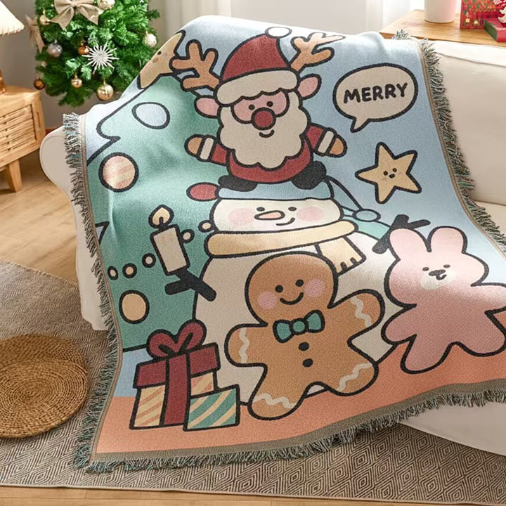 Gemütliche verspielte weihnachtlich inspirierte Decke