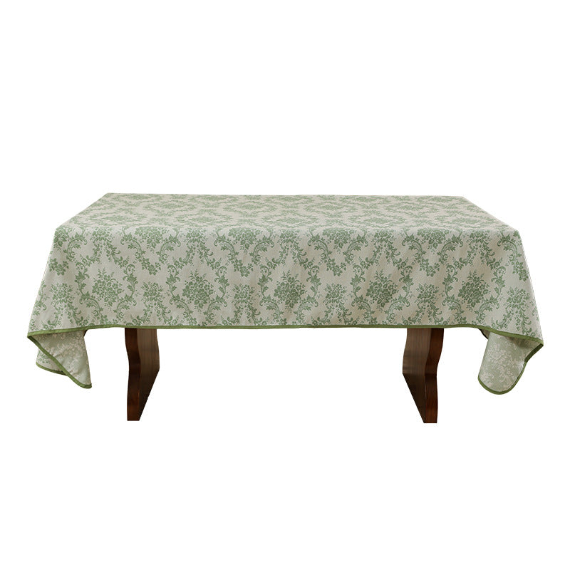 Jacquard-Tischdecke mit floralem Damastmuster und verstärktem Saum