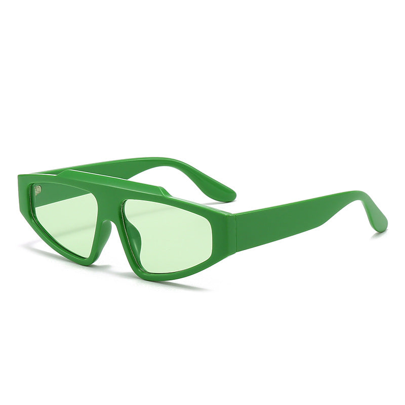Damen futuristische Designer-Sonnenbrille mit markantem Rahmen Karnz