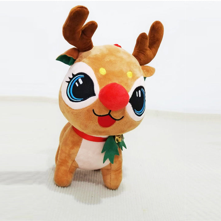 Plüsch Rentier mit Weihnachtsmütze
