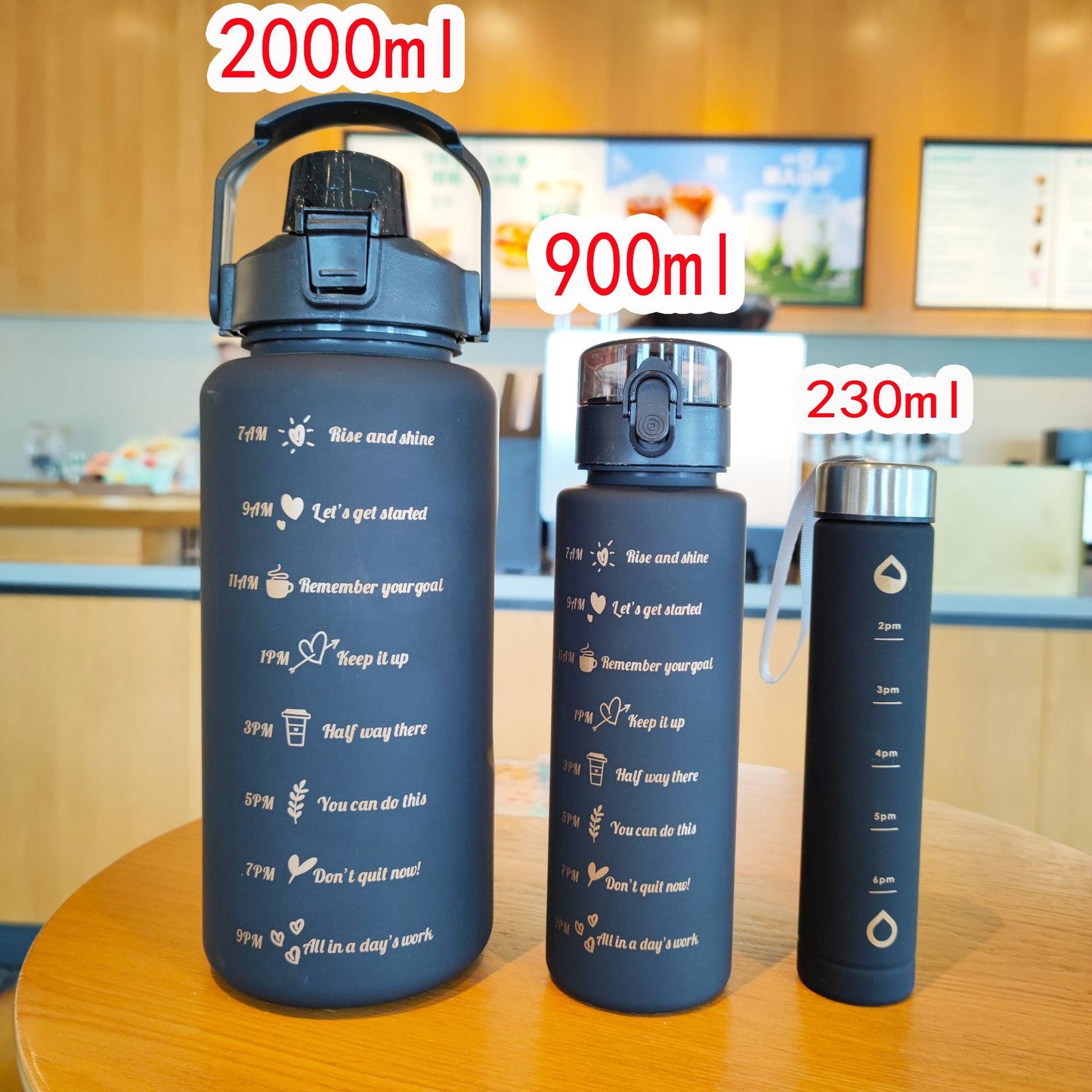 Damen Motivierende Trinkflasche mit Zeitmarkierungen Karnz