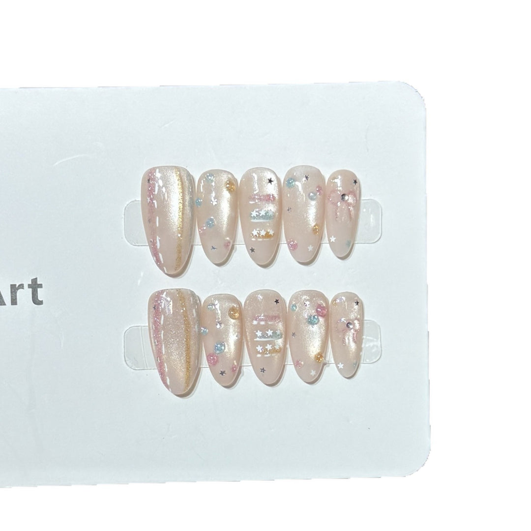 Sternen-Galaxie-inspiriertes Press-On Nagelkunst-Set Karnz