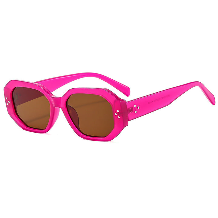 Damen Modische Sonnenbrille im markanten, achteckigen Design Karnz
