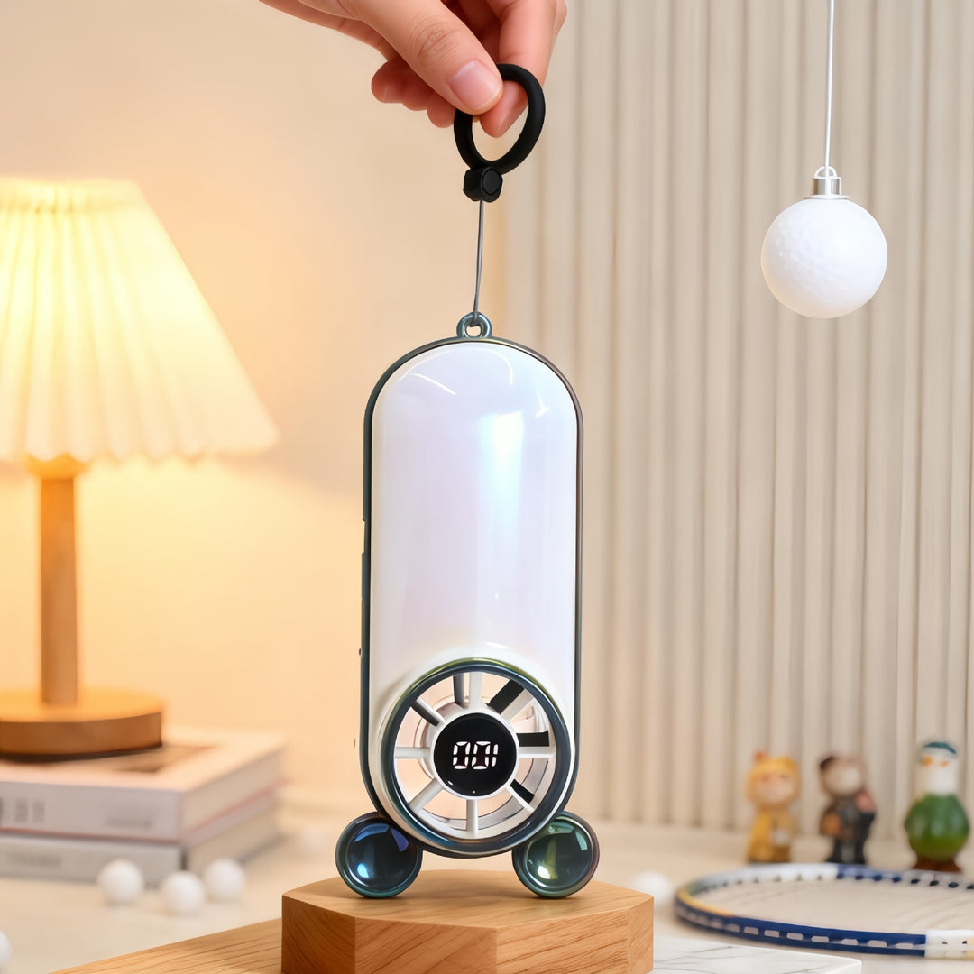 Damen Tragbarer Handventilator mit LED-Anzeige und flexiblem Design Karnz