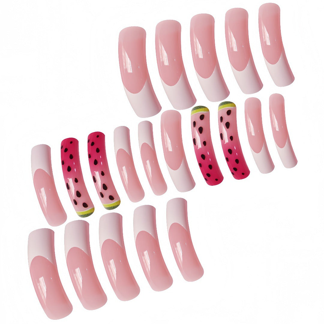 Wassermelonen-inspirierte Press-On-Nagel-Set Karnz